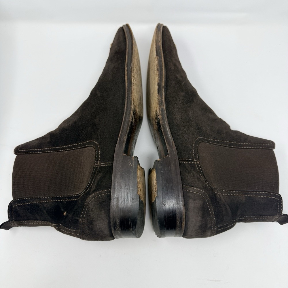 Vintage Costume National Homme Chelsea Boots Men's Size 10 Suede Chocolate Brown - Picture 7 of 12